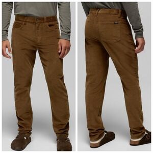Prana Campfire Cord Pant Mens 36x30 Brown Organic Cotton Slim corduroy READ